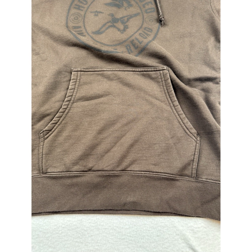 Hooked & Tagged Brown Hoodie Men's M Aim Shoot Reload Hunting - Picture 7 of 10